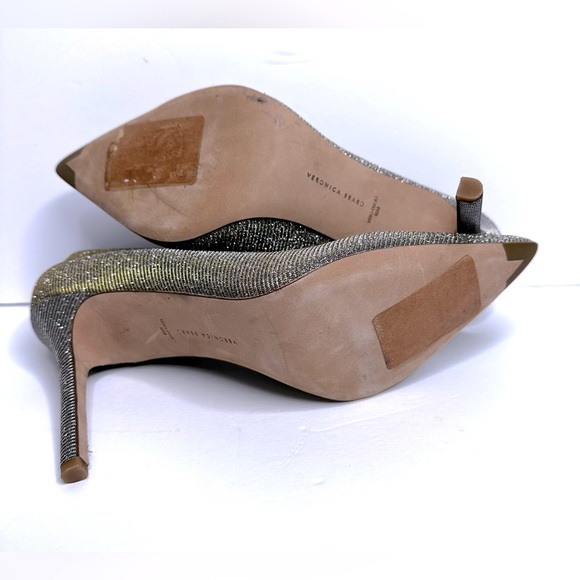 NWOB Veronica Beard Nathalia Pointed Toe Pump size 10, Metallic Silvergold - Picture 11 of 14
